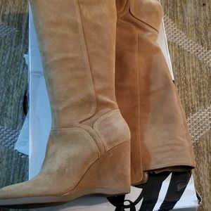 Knee high suede boots